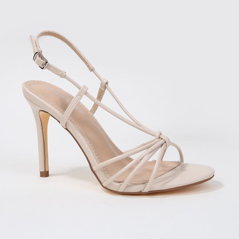 Berness Women's Kataleya Knotted Strappy Stiletto Heel Sandals Beige 5.5