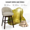 Tangkula Set of 4 Swivel Bar Stools Tufted Bar Height Pub Chairs w/ Rubber Wood Legs - 4 of 4