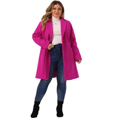 Agnes Orinda Women's Plus Size Notched Lapel Single Breasted Winter Long  Pea Coat : Target