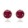 Elegant 14K Yellow Gold stud earrings with a colored cubic zirconia birthstone for a sophisticated touch. - 2 of 4