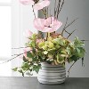 Sullivans Set of 2 Ceramic Striped Vases 4"H & 4.75"H Gray - 2 of 2