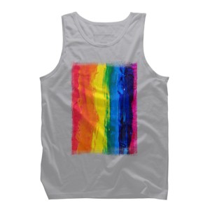 Adult Design By Humans Vertical Artistic Pride Flag By stevej Tank Top - 1 of 2