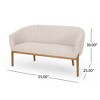 CIPACHO Mid Century Modern Loveseat with Plush Channel Stitching, Curved Backrest, and Brown Rubberwood Legs for Living Room Bedroom 55"x25.50"x30" - 4 of 4