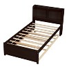 Okak Twin/Full Size Bookcase Platform Beds with Storage Shelves & Trundle,Solid Wood Bed Frame for Teens,No Spring Box Needed - 3 of 4