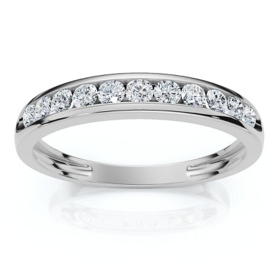 Pompeii3 1/2Ct Lab Created Channel Set Diamond Wedding Ring 14k Gold or Platinum