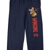 Tom & Jerry Winging It Men's Black Graphic Drawstring Sleep Pants - 2 of 4
