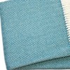 HomeRoots 55" X 70" Teal Blue and White Woven Herringbone Plush Throw Blanket - 4 of 4