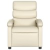 vidaXL Cream Faux Leather Manual Massage Recliner Chair With Side Pocket, Wood/Metal Frame, 6-Point Vibrating Massage - Living Room Comfort - 4 of 4