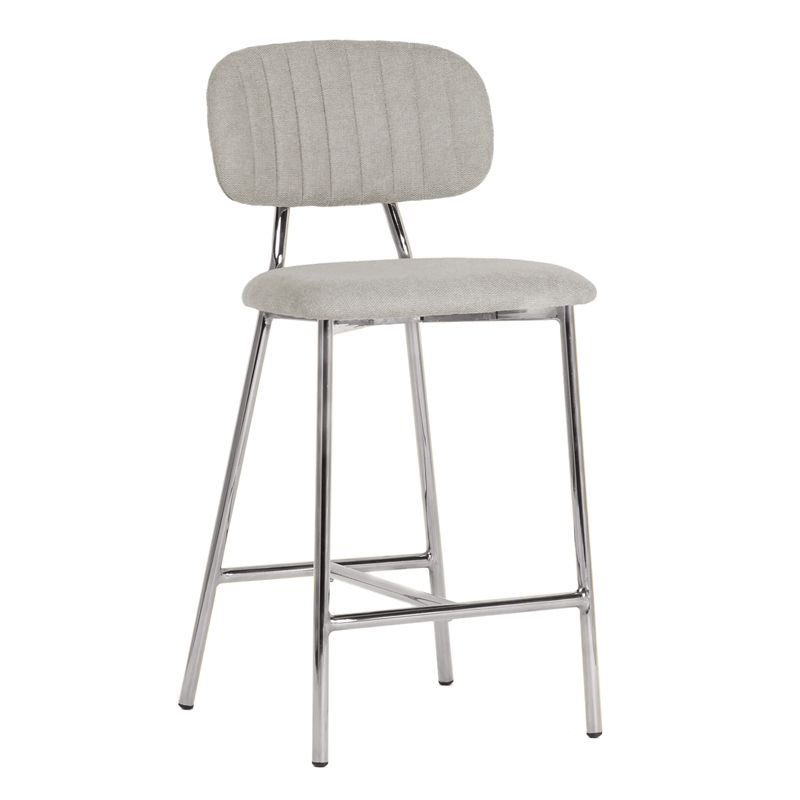Ariana Gray Linen Counter Stool (Set of 2) - Silver Legs, 2 of 10