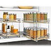 Lynk Professional Slide Out Vertical 8.25" Double Metal/Wood Spice Rack Silver: Kitchen Storage, Pantry Organizer, Pull Out - 4 of 4