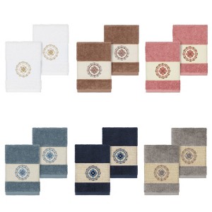 Linum Home Textiles 100% Turkish Cotton ISABELLE Embellished Towel Set - 1 of 3
