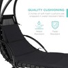 Best Choice Products Hanging Curved Chaise Lounge Chair Swing for Backyard, Patio w/ Pillow, Shade, Stand - 4 of 4