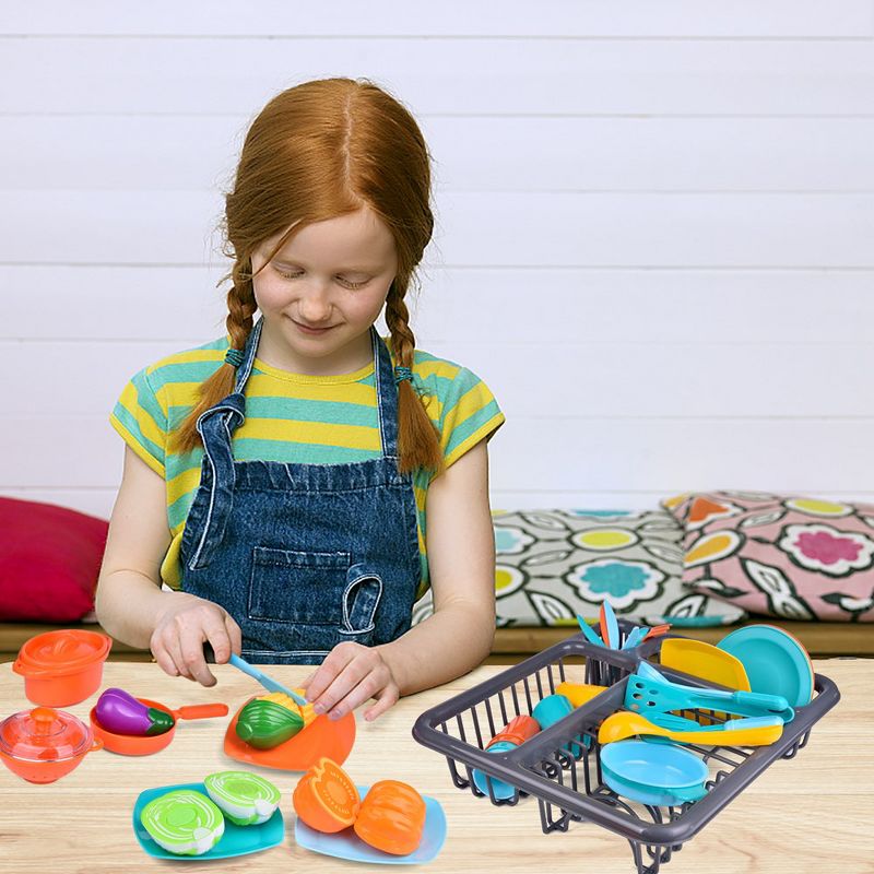 Fun Little Toys Pretend Play Kitchen Set, 62 pcs, 3 of 5