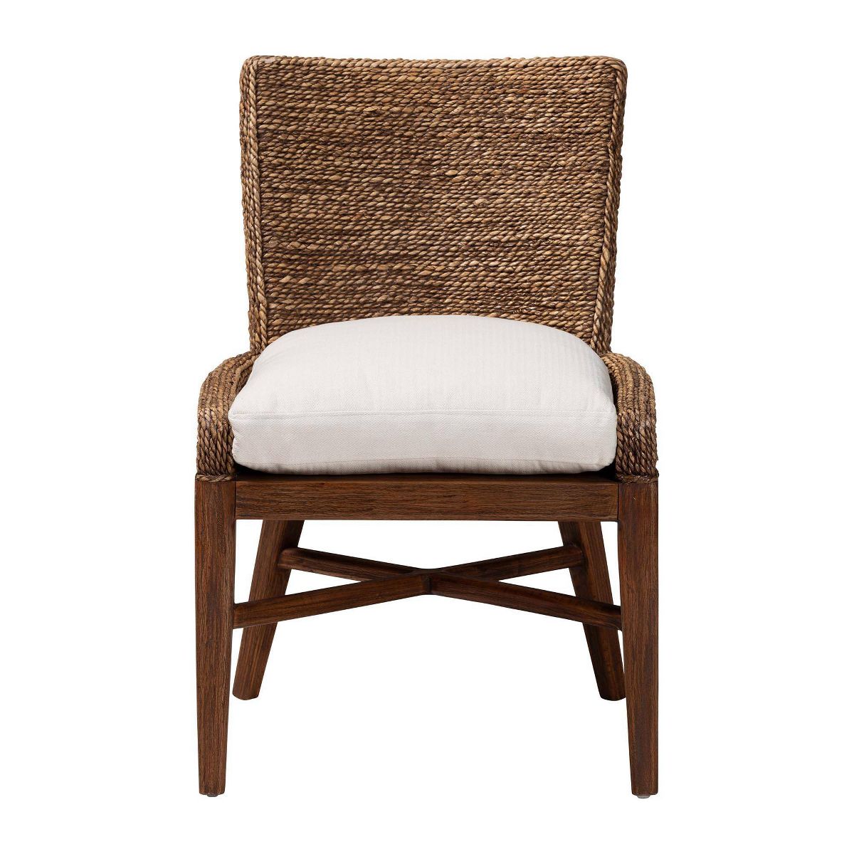 bali & pari Ridley Seagrass Dining Chair with Mahogany Wood Frame Brown Wash - thumbnail 7