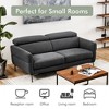 Tangkula Modern Loveseat 72.5" Fabric Sofa Couch w/ Adjustable Headrest & Metal Legs - 3 of 4