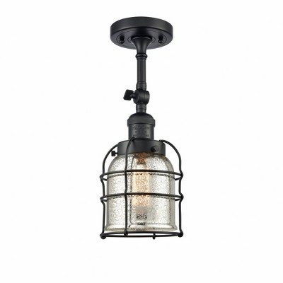 Bell Cage - 1 Light Semi-Flush Mount In Industrial Style-13.5 Inches Tall and 5 Inches Wide