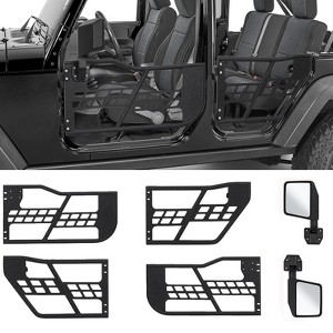 Off Road Tubular Trail Doors with Side Mirrors for Wrangler JL JLU 2018-2025 ¨C Set of 4 Front & Rear Half Tube Doors - 1 of 4
