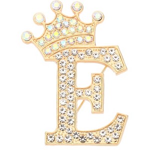 Unique Bargains Women Rhinestone Initial Alphabet Badges Pins and Clips - 1 of 4