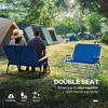 Double Folding Camping Chair, Loveseat for 2 Adults, Portable Camping Couch with Wood Armrest & Cupholders, for Backpacking, Beach, Sports Travel - 4 of 4