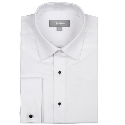 Marquis Men's White Textured Cotton Slim Fit Tuxedo Shirt, Size 17.5 /  32-33 : Target