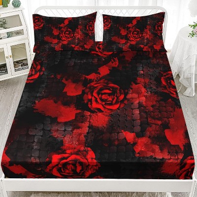 Red Rose Bedding Set, vintage gorgeous and elegant floral style, romantic and elegant, Four-piece set