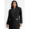 ELOQUII Long Coat With Faux Leather Details - 4 of 4