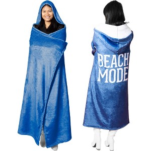 Pavilion Gift Company - Beach Mode - 50" x 60" Royal Plush Hooded Blanket - Throw Blankets - 1 of 4
