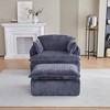 Convertible Compressed Sofa Chair with Ottoman, Modern Corduroy Fabric Armchair for Small Spaces, Living Room, Dorm, or Apartment - 3 of 4