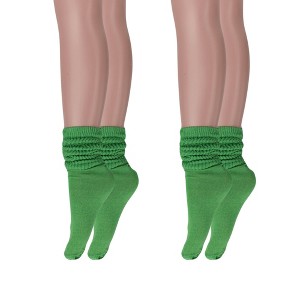 Slouch Socks for Women Cotton Lightweight Scrunch Knee High Socks 2 Pairs Fits Shoe Sizes 5-10 - 1 of 1
