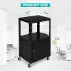 Height Adjustable AV Cart with Lockable Storage, 4 Swivel Casters/2 Locking Brakes/16.4ft Power Cord/Durable Cold Rolled Steel, Classroom&Garage - 2 of 4