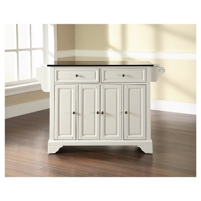 LaFayette White Granite Top Kitchen Island with Storage