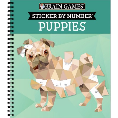 Brain Games Sticker by Number Dogs & Puppies Easy Square Stickers – pilbooks