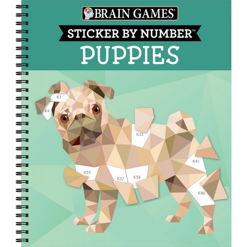 Brain Games - Sticker By Number: Puppies - By Publications International  Ltd & Brain Games & New Seasons (spiral Bound) : Target