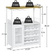CuisinSmart 36''H Home Wine Cabinet,  w/Detachable Rack and Glass Holder Kitchen Buffet Sideboard w/Storage Shelf for Living Room,Dining Room, White - 2 of 4