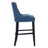 WestinTrends 29" Linen Tufted Buttons Upholstered Wingback Bar Stool (Set of 3) - 3 of 4