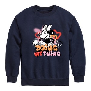 Boys' - Disney - Minnie Mouse Doing My Thing Graphic Long Sleeve Fleece Sweatshirt - 1 of 4
