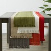 Design Imports  Variegated Fringe Table Runner, Gray, 13X108" - 3 of 4