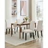 Modern Upholstered Fabric Dining Chair Set of 2  with Curved Backrest and Wooden Legs, Comfortable Kitchen Side Chair for Dining Room Seating - 2 of 4