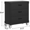 Heavy-Duty 3-Drawer Mobile Tool Cabinet, Metal Garage Storage on Locking Wheels for Workshop,Garage Storage Cabinet,Warehouse & Basement,Office,Black - 2 of 4