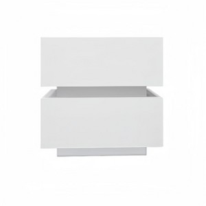 Vynxaria Modern 2-Drawer Bedside Table Nightstand - White High Gloss, RGB LED Light (APP/Remote/Bluetooth), Ample Storage - 1 of 4