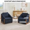 29"W Upholstered Accent Chair Arm Chair Accent Leisure Chair with Cushioned Seat and Backrest, Beige/Gray/Blue-ModernLuxe - 4 of 4