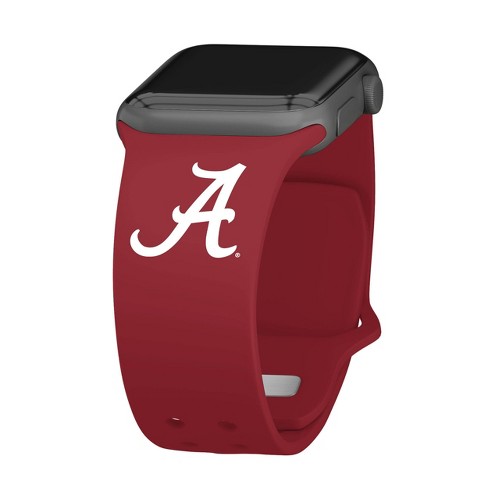 NCAA Alabama Crimson Tide Silicone Apple Watch Band 42 44 45 49mm Red