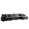 150.38" Corduroy L-Shaped Modular Sectional Sofa with Double-Layer Cushions & Ottomans - 4 of 4
