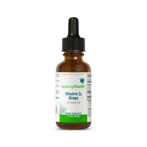 Seeking Health Vitamin D Drops, 2000 IU Liquid Vitamin D3 (as Cholecalciferol) per Drop in Pure Olive Oil, Vegetarian (900 Servings) - 1 of 4