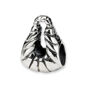 Black Bow Jewelry Sterling Silver Hobo Bag Bead Charm - 1 of 3