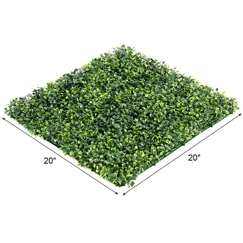Costway 12 PCS 20''x20'' Artificial Boxwood Plant Wall Panel Hedge Privacy Fence, 2 of 11