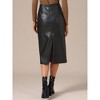 INSPIRE CHIC Women's PU Leather High Waisted Split Back Bodycon Pencil Midi Skirt - 4 of 4