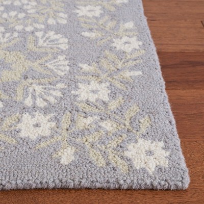 Empire Grey and Green Hand-Tufted Wool Runner Rug
