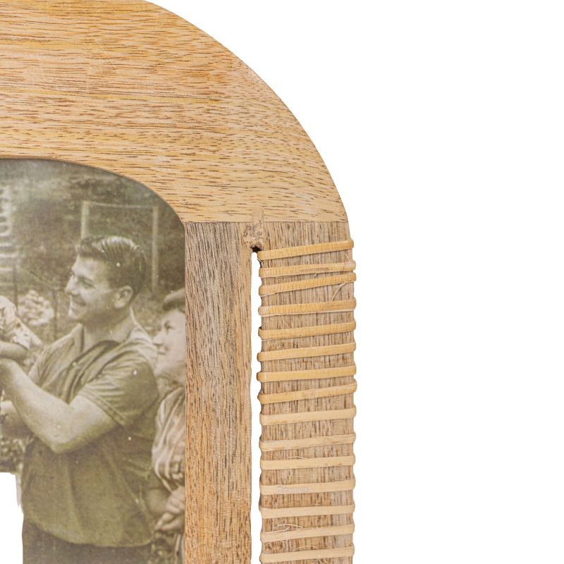 4x6 Inch Arched Picture Frame Mango Wood, MDF, Rattan, Metal & Glass by Foreside Home & Garden, 4 of 10