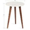 Kate and Laurel Rumsen Round Marble Side Table, 16x16x21, Walnut Brown - 2 of 4